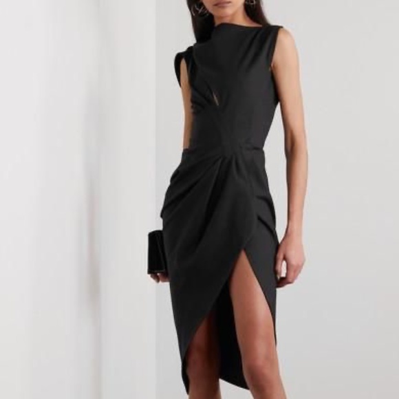 Maticevski Black Connector Slash Effect Cocktail Dress size S - Picture 7 of 16